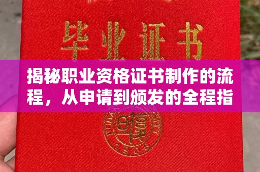 寿宁揭秘职业资格证书制作的流程，从申请到颁发的全程指南