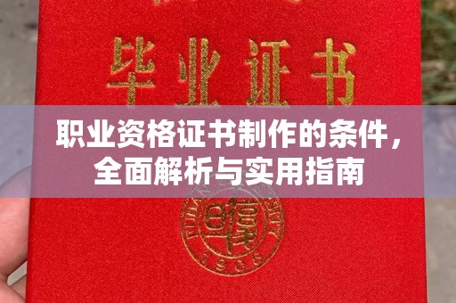 寿宁职业资格证书制作的条件，全面解析与实用指南